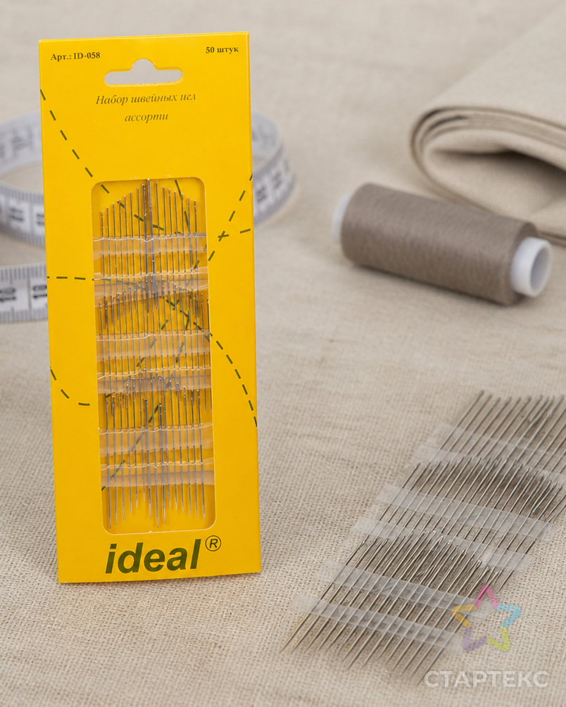 Иглы IDEAL HN-36 набор швейных игл АССОРТИ уп.50 игл (0340-0058) арт. МГ-120653-1-МГ1021678 - рис. 1