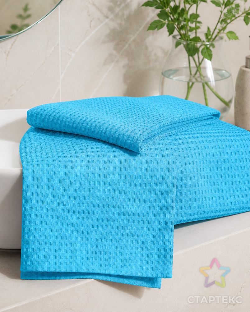 Полотенце вафельное банное Бирюзовое арт. АРТД-6379-1-АРТД0289096 - рис. 3