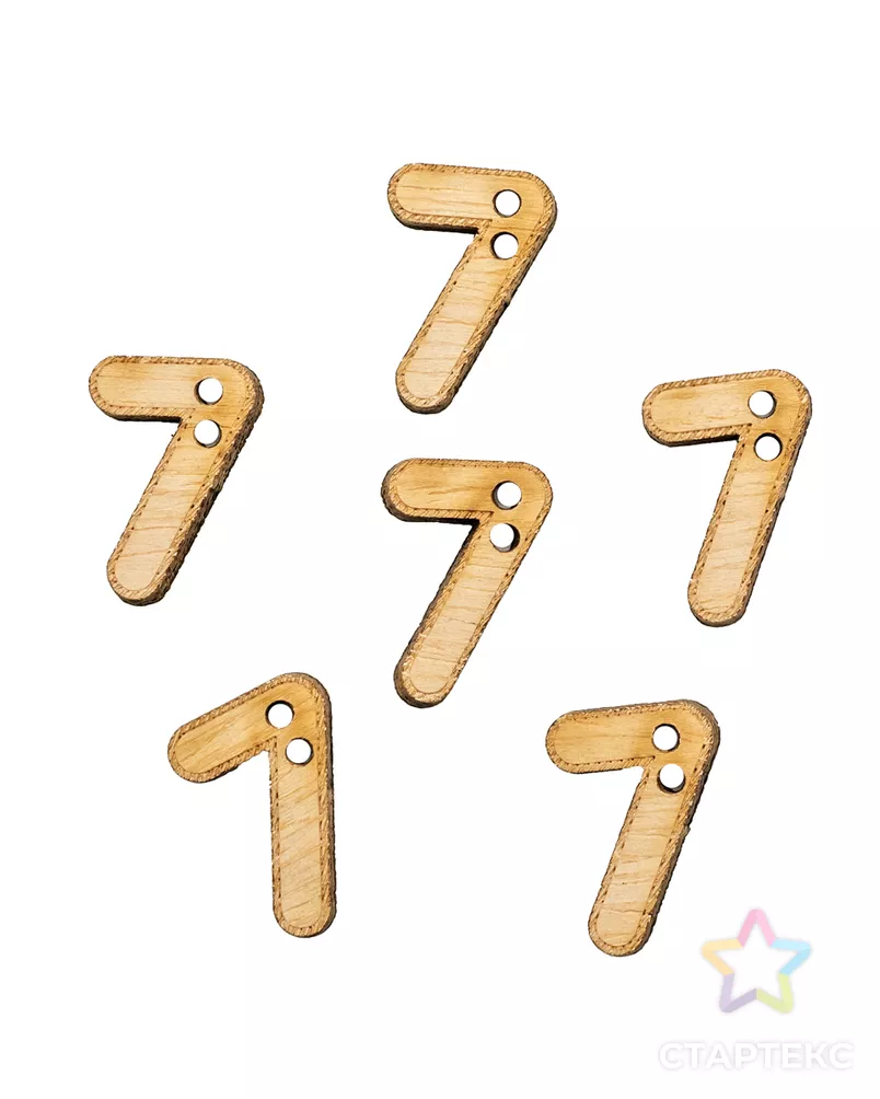 BTLWA69-32L-01-P6 Набор пуговиц 'Цифра 'Семь'', упак./6 шт., Magic Buttons арт. АРС-45622-1-АРС0001054487 - рис. 1