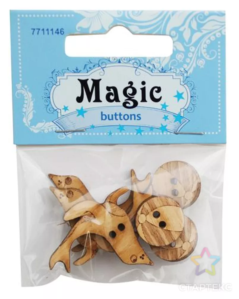 BBL010-MX-P2 Набор пуговиц 'Морские котики', упак./6 шт., Magic Buttons арт. АРС-45631-1-АРС0001054501 - рис. 1