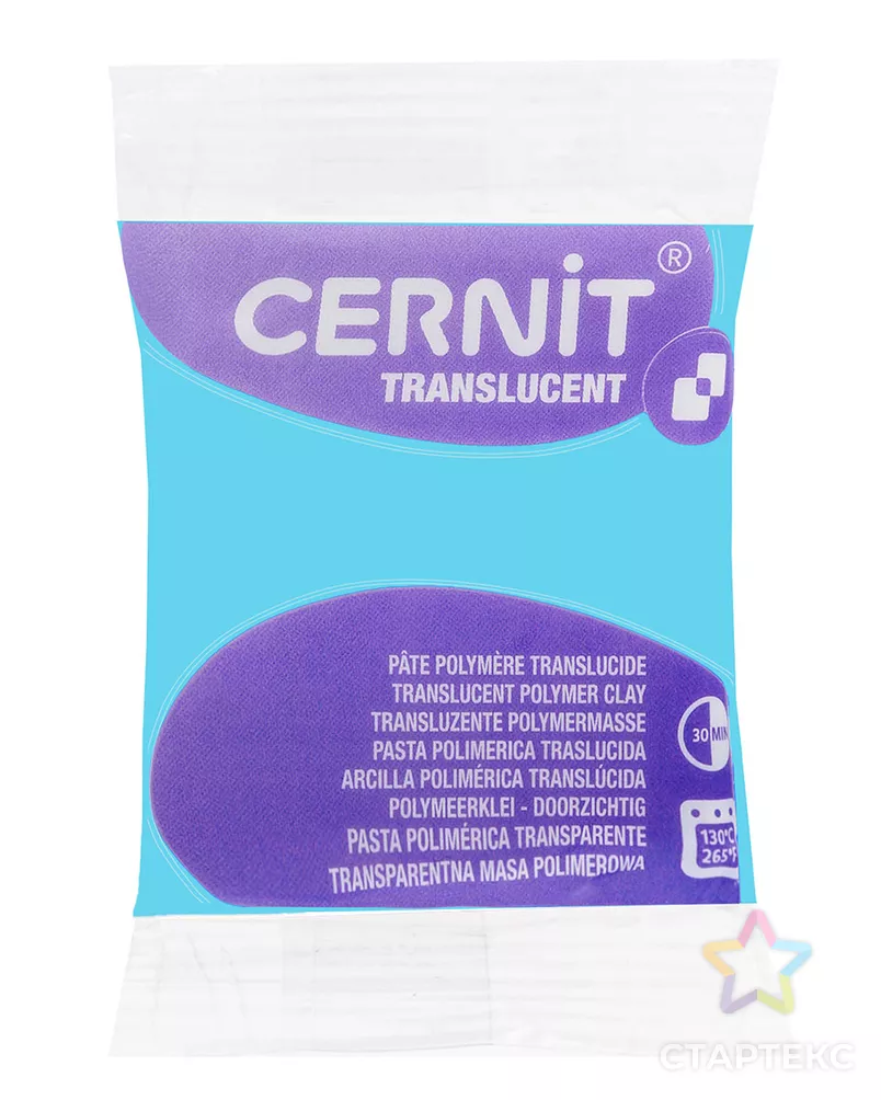 CE0920056 Пластика полимерная запекаемая 'Cernit 'TRANSLUCENT' прозрачный 56 гр. (280 ярко-бирюзовый) арт. АРС-5140-1-АРС0001100876 - рис. 1