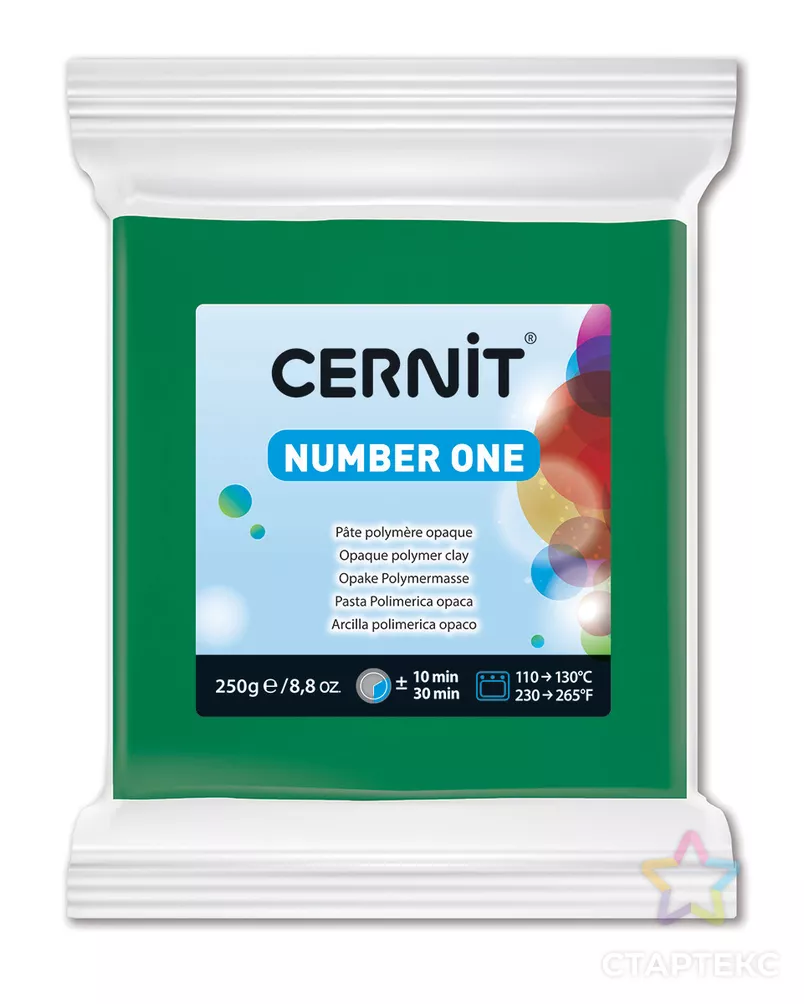 CE090025 Пластика полимерная запекаемая 'Cernit № 1' 250гр. (600 зеленый) арт. АРС-7426-1-АРС0001135996 - рис. 1