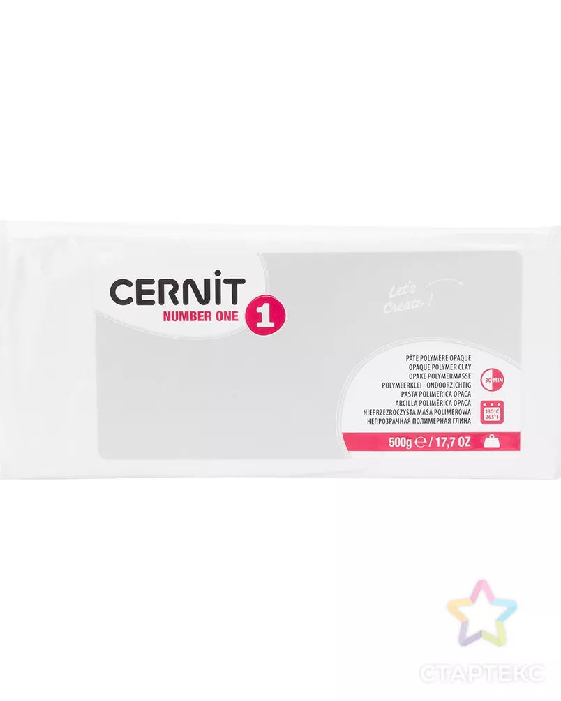 CE0900500 Пластика полимерная запекаемая 'Cernit № 1' 500гр. (027 - белый матовый) арт. АРС-7695-1-АРС0001140295 - рис. 1