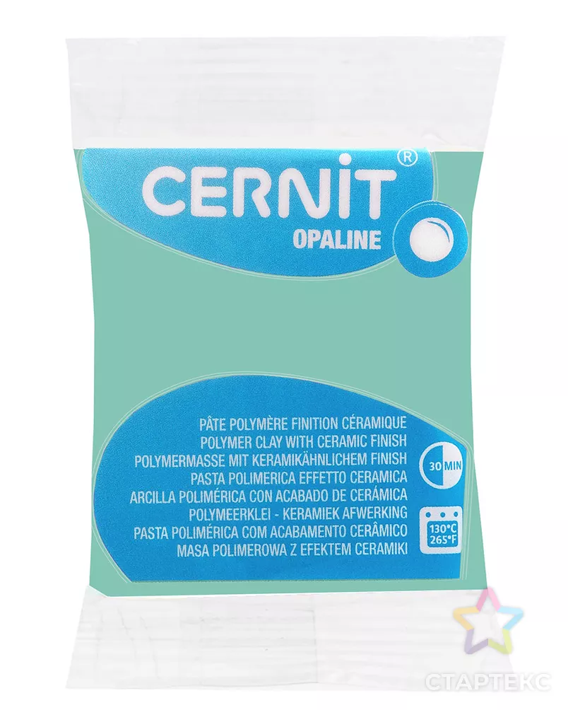 CE0880056 Пластика полимерная запекаемая 'Cernit OPALINE' 56 гр. (637 селадоновый зеленый) арт. АРС-9656-1-АРС0001169401 - рис. 1