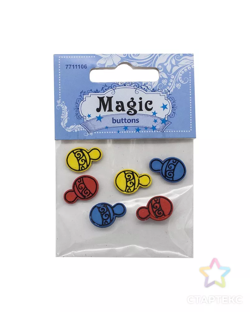 I1531-DW2 Декоративный элемент 'Погремушка', упак./6 шт. Magic Buttons арт. АРС-43659-1-АРС0001054396 - рис. 3