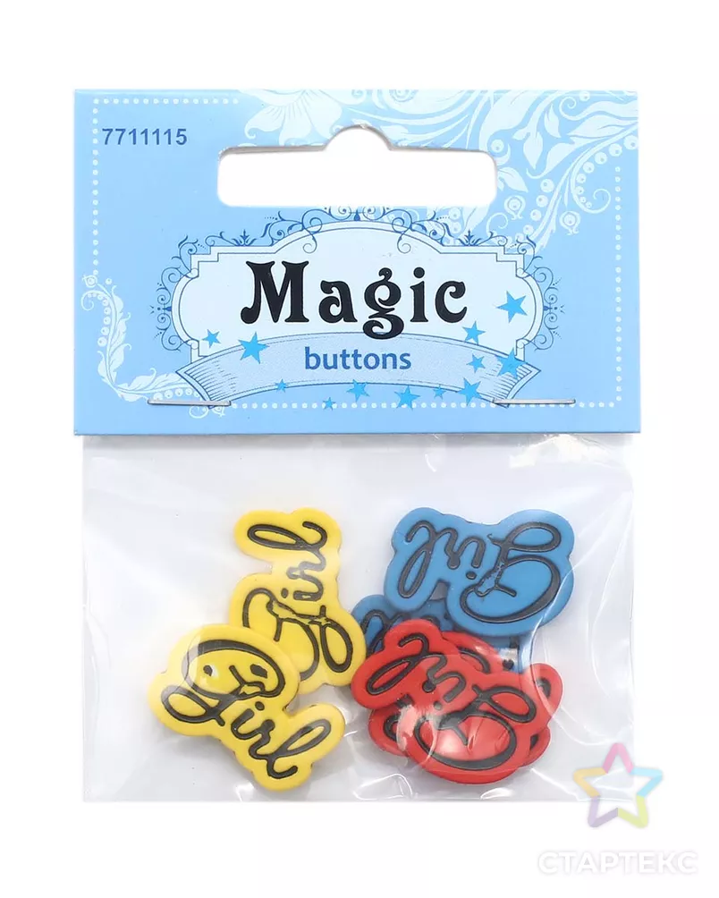 I1584-DW2 Декоративный элемент 'Girl', упак./6 шт., Magic Buttons арт. АРС-45608-1-АРС0001054405 - рис. 2