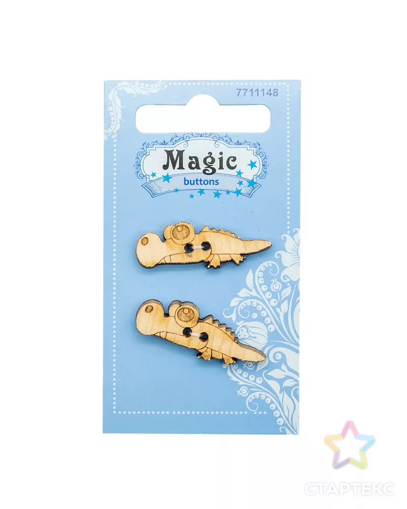 LW815-V45 Набор пуговиц 'Крокодил', упак./2 шт., Magic Buttons арт. АРС-45633-1-АРС0001054503 - рис. 1