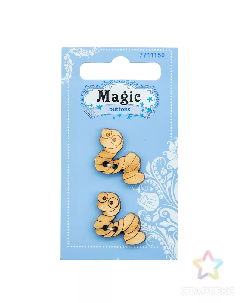 LW832-V45 Набор пуговиц 'Червячок', упак./2 шт., Magic Buttons арт. АРС-45635-1-АРС0001054505 - рис. 1