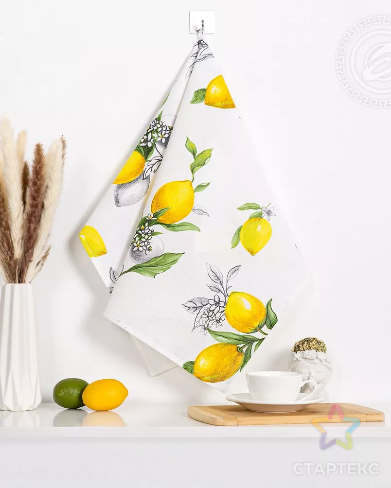 Полотенце кухонное из рогожки 'Лимоны' арт. АРТД-6470-1-АРТД0290838 - рис. 4