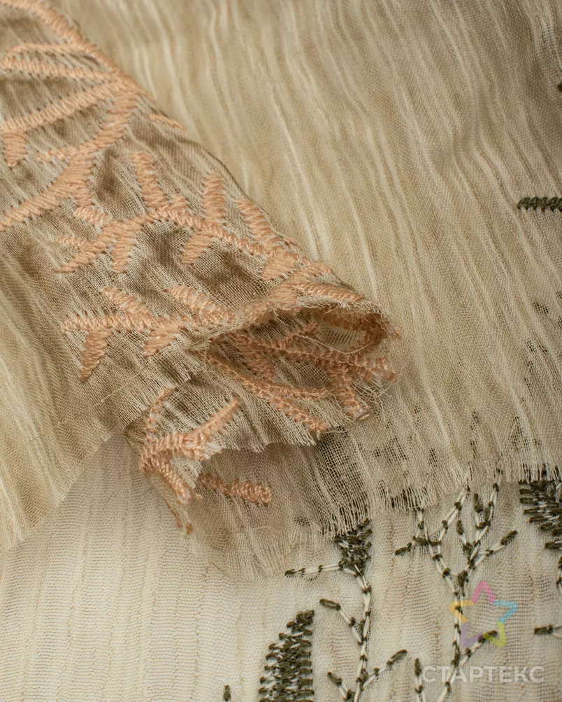 Шифон крэш с вышивкой арт. ШВ-19-3-25145.003 - рис. 3