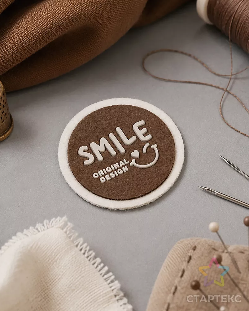 Декоративный элемент "SMILE ORIGINAL DESIGN" фетр д.3,5см 1000шт арт. ШФНЛ-41-1-48958 - рис. 2