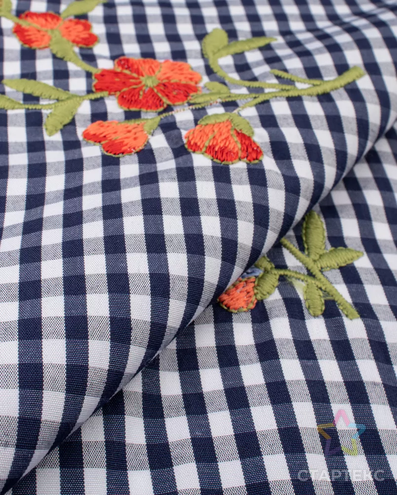 Рубашечная клетка с вышивкой арт. РБ-206-1-22008.001 - рис. 1