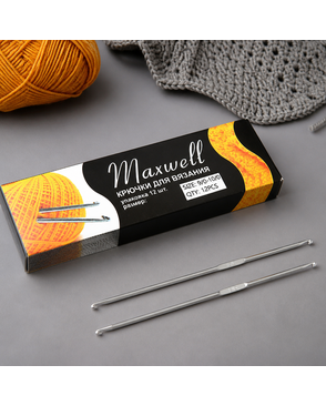 Крючки для вязания Maxwell Black №9/0-10/0 двусторон. 4,0 мм- 4,5 мм цв.никель уп.12шт арт. МГ-21992-1-МГ0195416