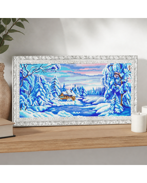 Рисунок на ткани (Бисер) КОНЁК Зима искристая 25х65 см арт. МГ-47868-1-МГ0595169