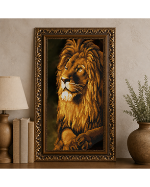 Рисунок на ткани (Бисер) КОНЁК Лев 25х45 см арт. МГ-48066-1-МГ0595367