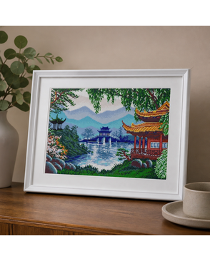 Рисунок на ткани (Бисер) КОНЁК Китайские пагоды 29х39см арт. МГ-67400-1-МГ0751352