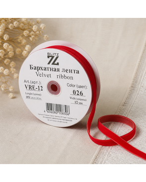 Лента бархатная эластичная BLITZ VRE-06 ш.0,6см 16.5м арт. ГММ-2205-1-ГММ0010152