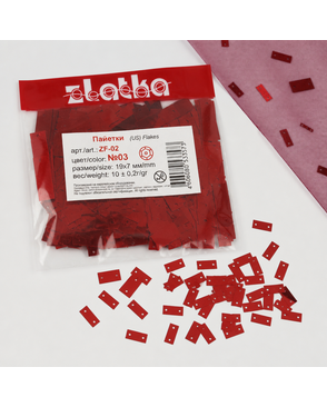 Пайетки "Zlatka" прямоугольные р.0,7х1,9 см арт. ГММ-2124-5-ГММ017817362452