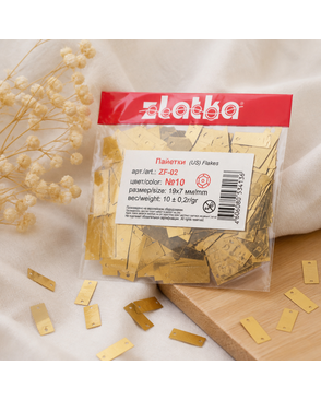 Пайетки "Zlatka" прямоугольные р.0,7х1,9 см арт. ГММ-2124-6-ГММ017817362512