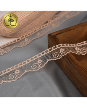 Кружево на сетке KRUZHEVO ш.2см цв.375 персик арт. МГ-88961-1-МГ0775833