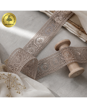 Кружево на сетке KRUZHEVO ш.3см цв.373 песочный арт. МГ-88990-1-МГ0775866