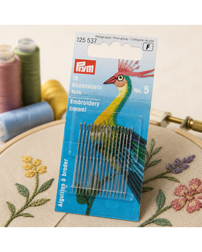 Иглы для шитья ручные "PRYM" 125537 для вышивания тонкие №5 16 шт. в блистере арт. ГММ-99618-1-ГММ002901998692