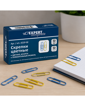 "Expert Complete" Скрепки цветные ECCP-50 50 мм 10 x 50 шт. арт. ГММ-100414-1-ГММ068845342654