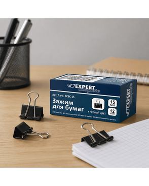 "Expert Complete" Зажим для бумаг ECBC-15 15 мм 12 x 12 шт. арт. ГММ-100417-1-ГММ068845684574