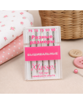 Иглы для бытовых швейных машин вышивальные №75, 90 арт. ГЕЛ-5151-1-ГЕЛ0033211
