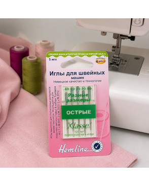 Иглы для бытовых швейных машин микротекс № 60, 70, 80 арт. ГЕЛ-9058-1-ГЕЛ0013039