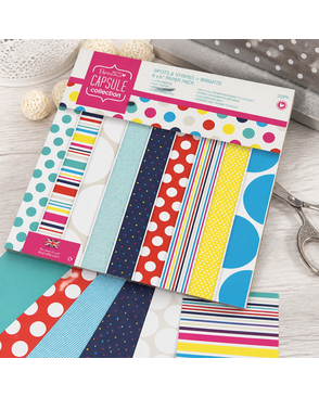 Набор бумаги для скрапбукинга Spots & Stripes Brights арт. ГЕЛ-15915-1-ГЕЛ0069008