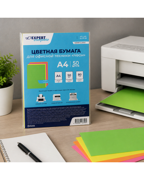 "Expert Complete" ECCP-03 Цветная бумага для офисной техники "Неон" 80 г/м2 А4 4 цв. 50 л. арт. ГММ-107204-1-ГММ078392757154