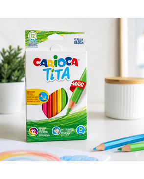 "Carioca" Карандаши цветные утолщенные пластиковые Tita Maxi шестигранные 12 цв. арт. ГММ-107425-1-ГММ078108298484
