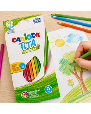 "Carioca" Карандаши цветные пластиковые Tita трехгранные 12 цв. арт. ГММ-107427-1-ГММ078108502034