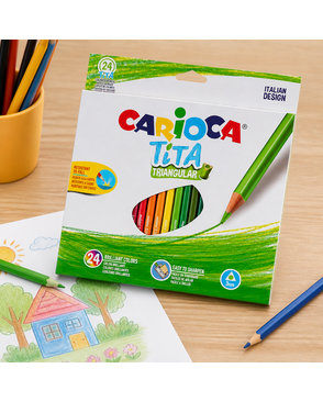 "Carioca" Карандаши цветные пластиковые Tita трехгранные 24 цв. арт. ГММ-107428-1-ГММ078108592274