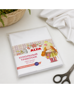 Кукольный трикотаж Alfa в лоскуте, белый арт. СВКТ-12646-1-СВКТ0297255
