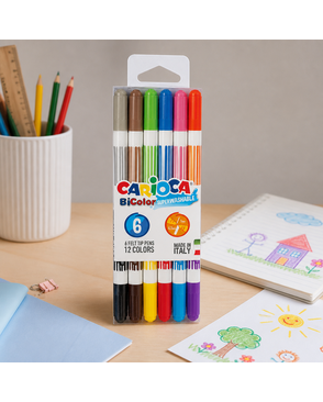 "Carioca" Фломастеры двусторонние BiColor 12 цв 6 шт арт. ГММ-114544-1-ГММ098655856424