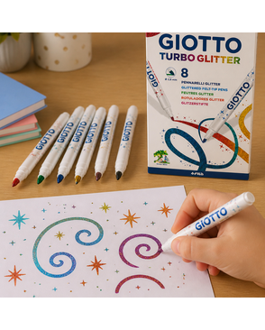 "Giotto" Блестящие фломастеры "Яркие цвета" с глиттером 8 цв арт. ГММ-114779-1-ГММ108034000024