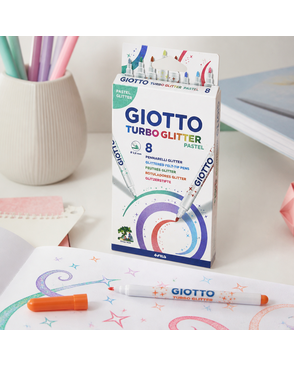 "Giotto" Блестящие фломастеры "Пастельные цвета" с глиттером 8 цв арт. ГММ-114780-1-ГММ108034001294
