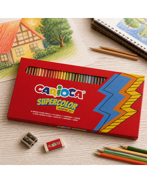 "Carioca" Набор карандаши цветные деревянные заточенные 36 цв, ластик, точилка и 2 чернографитных карандаша ( в картонной упаковке ) арт. ГММ-117454-1-ГММ132346372604