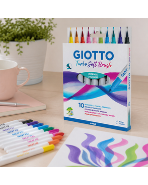 "Giotto" Набор фломастеры Turbo Soft Brush 10 цв арт. ГММ-117778-1-ГММ125219312084