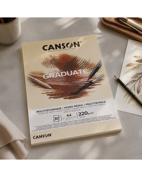 "Canson" Альбом для смешанных техник "Graduate Mix Media" 220 г/м2 A4 склейка с одной стороны 30 л. арт. ГММ-117833-1-ГММ125142874534