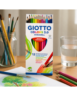 "Giotto" Карандаши цветные акварельные деревянные трехгранные заточенный 12 цв. арт. ГММ-118297-1-ГММ137811029574