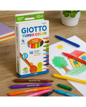 "Giotto" Фломастеры TURBO COLOR с европодвесом 18 цв арт. ГММ-118322-1-ГММ137924921904