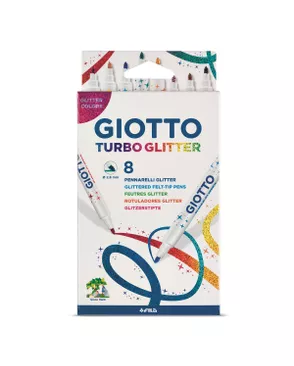 "Giotto" Блестящие фломастеры "Яркие цвета" с глиттером 8 цв арт. ГММ-114779-1-ГММ108034000024