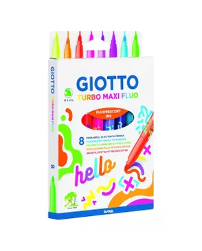 "Giotto" Набор фломастеров TURBO MAXI FIUO утолщенные 8 цв арт. ГММ-117779-1-ГММ125219422844
