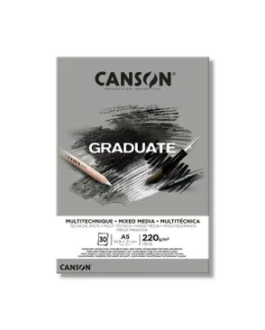 "Canson" Альбом для смешанных техник "Graduate Mix Media" 220 г/м2 A5 склейка с одной стороны 30 л. арт. ГММ-117170-2-ГММ125501849244