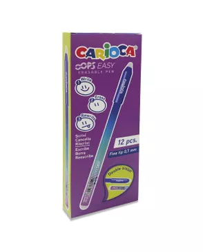 "Carioca" Ручка стираемая гелевая "OOPS Easy" 43500/02 d 0.7 мм 1 мм 12 шт. арт. ГММ-117452-1-ГММ132353841694