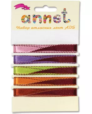 Набор атласных лент "Annet" ш.1см ADS 5x5цв арт. ГММ-965-2-ГММ0068887
