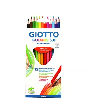 "Giotto" Карандаши цветные акварельные деревянные трехгранные заточенный 12 цв. арт. ГММ-118297-1-ГММ137811029574